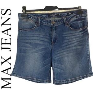 MAX jeans dark blue wash oversized denim shorts size 14